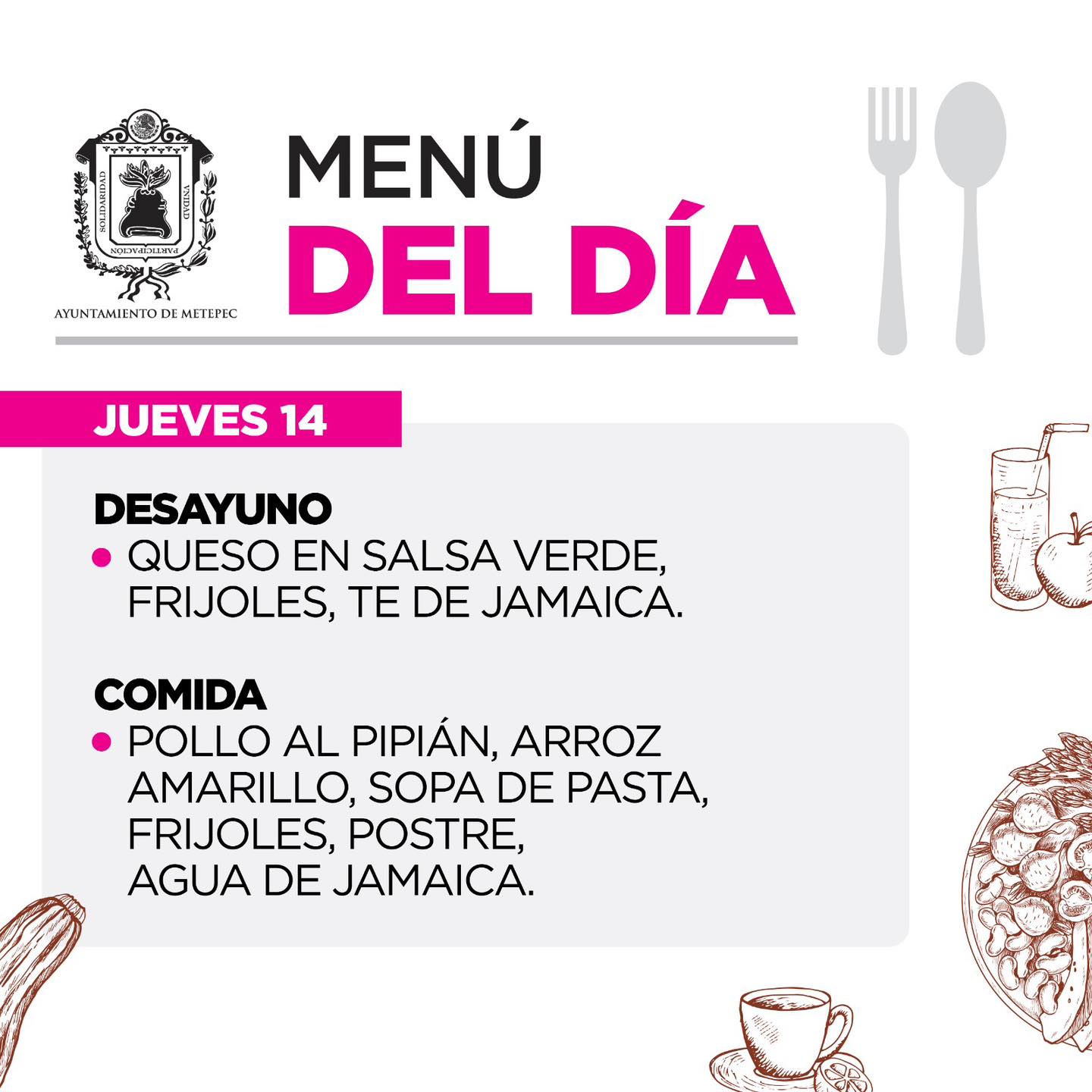 1710257311 823 Te compartimos el menu de la semana Desayuno 830 a