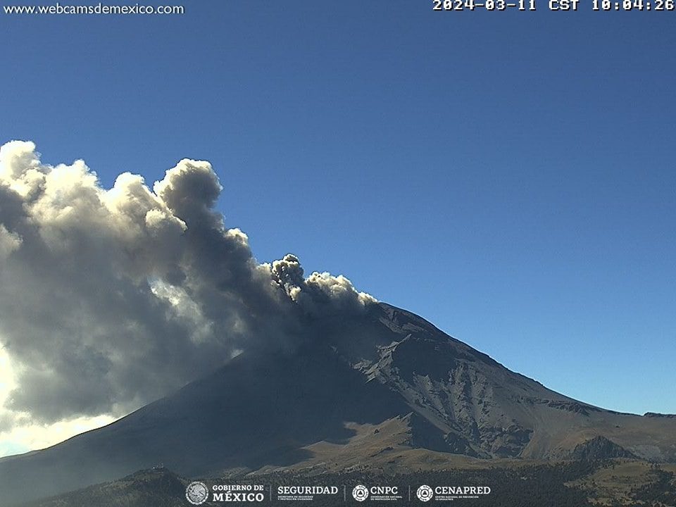 1710332625 841 MUY ACTIVO EL VOLCAN POPOCATEPETL PERO CONTINUA EN SEMAFORO AMARILLO