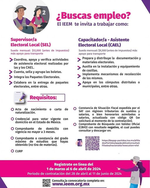 1710370998 Convocatoria IEEM p Supervisores y Capacitadores Electorales en