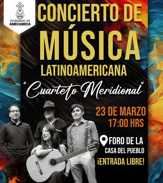 Disfruta del gran concierto de música latinoamericana “Cuarteto Meridional” que