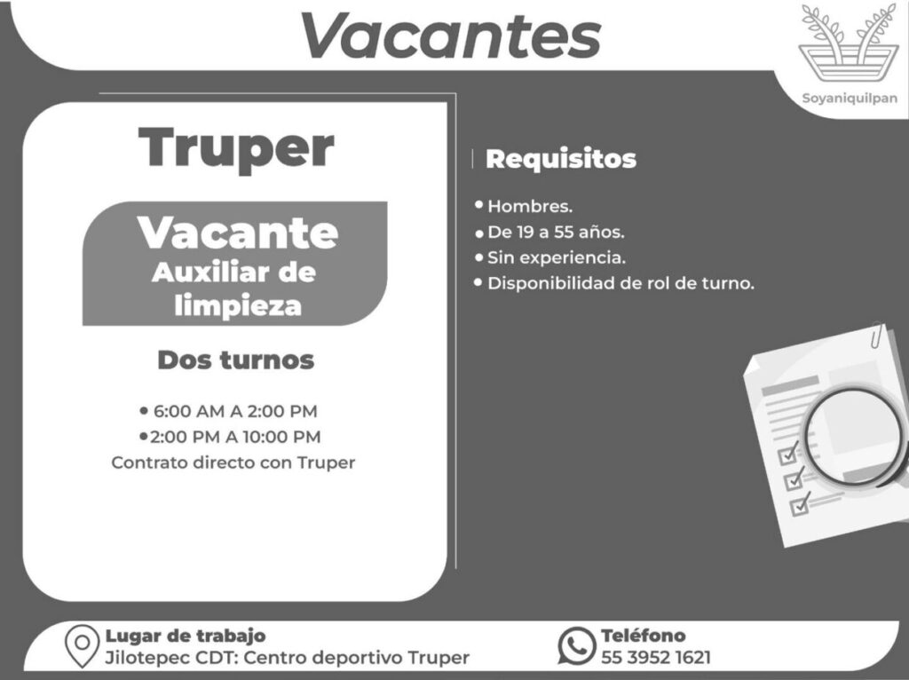 La empresa Truper tiene disponible las siguientes vacantes. Si estás
