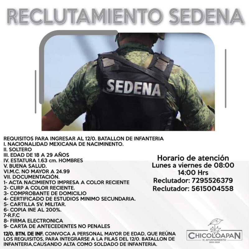 1714767589 Los reclutadores de la SEDENA se encontraran dando informacion del