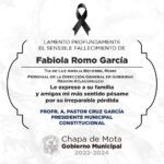 Nuestras condolencias a la familia