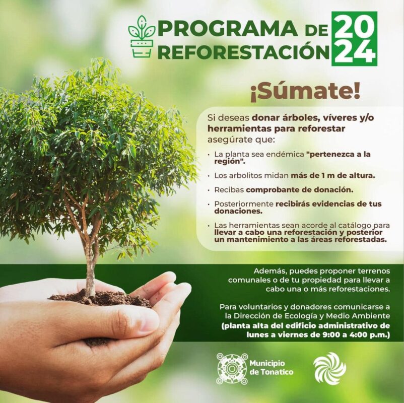 1715095386 Sumate al ProgramaDeReforestacion los voluntarios o donadores pueden ir direct