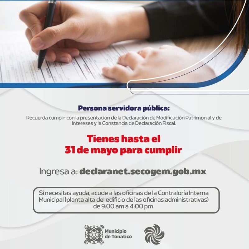 1715203872 QueNoSeTePase Servidor publico tienes hasta el 31 de mayo