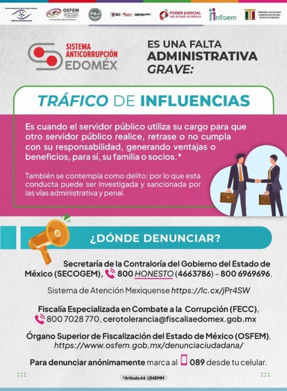 1715318078 Si conoces algun caso de trafico de influencias denuncialo ante