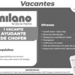 La empresa Milano tiene disponibles las siguientes vacantes. Si estás