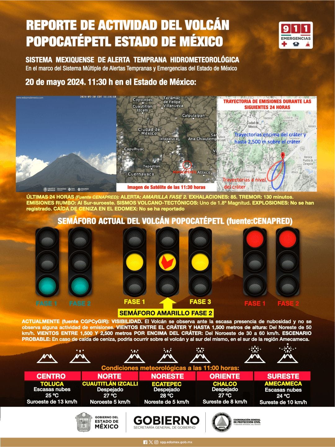 1716638008 957 REPORTE DE ACTIVIDAD DEL VOLCAN POPOCATEPETL ESTADO DE MEXICO