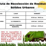 Te compartimos la ruta del camión recolector de Residuos Sólidos