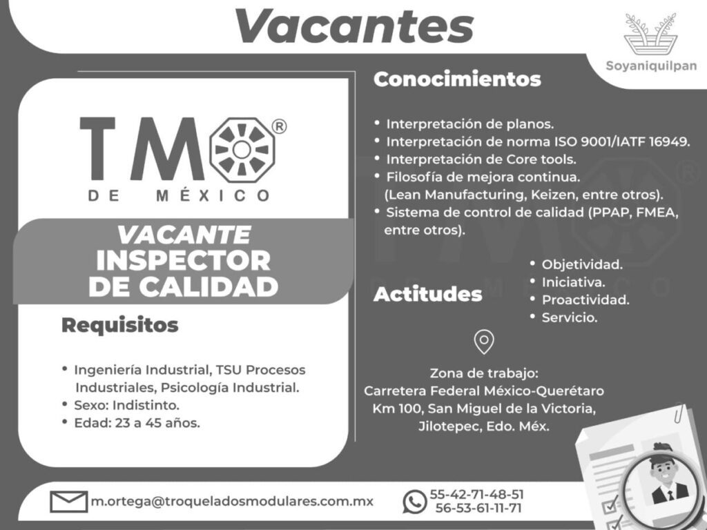 1716977566 La empresa TMO de Mexico se encuentra ofertando la siguiente scaled