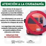 #Aviso | ATENCIÓN A LA CIUDADANÍA: Información sobre el servicio