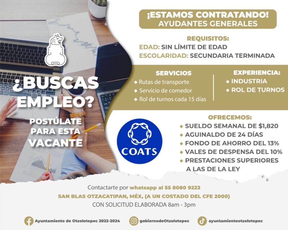 1717123071 Vacante Empleo FomentoAlEmpleo Otzolotepec scaled