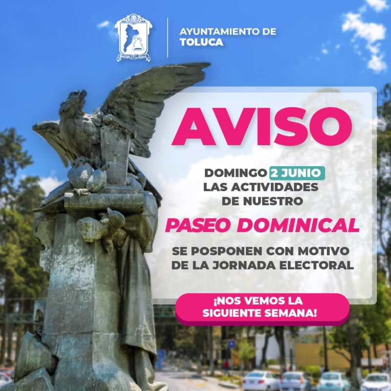 1717191820 AVISO Te informamos que el tradicional PaseoDominical de nuestro