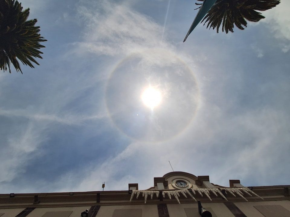 Asi luce el halo solar desde nuestro Tenango del Valle