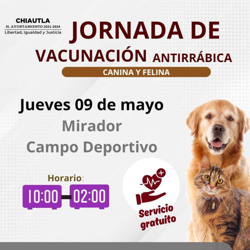 Atencion Manana tendremos jornada de vacunacion canina y felina