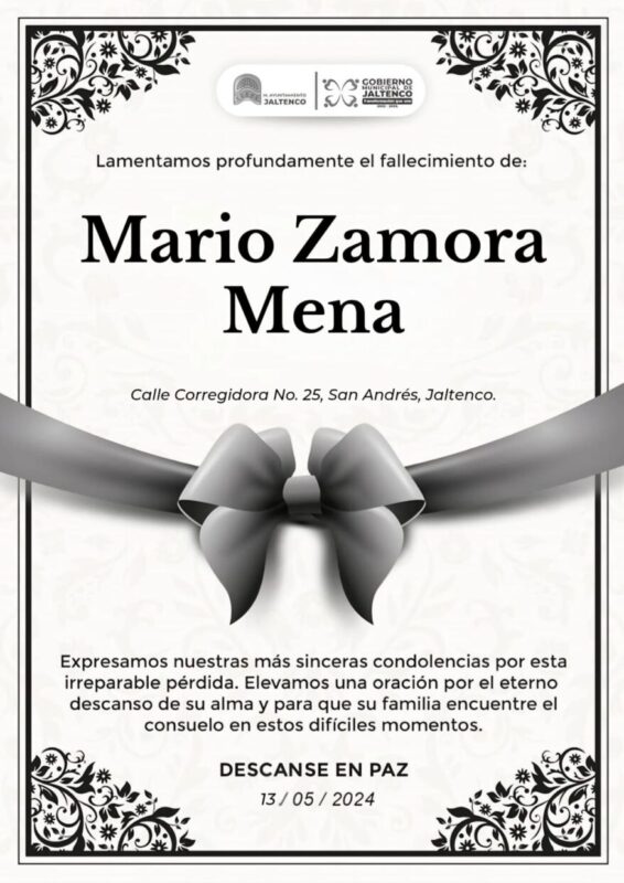 Con gran tristeza, nos entristece profundamente informar sobre el sensible falle