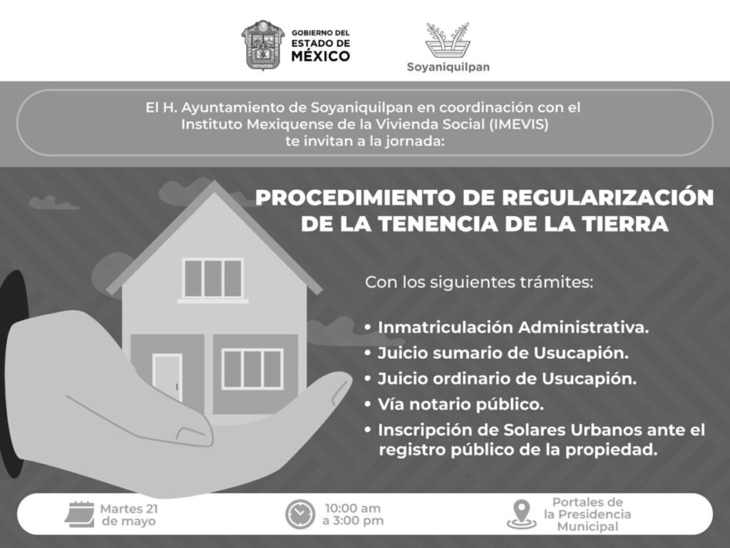 En coordinación con el Instituto Mexiquense de la Vivienda Social (IMEVIS) te in