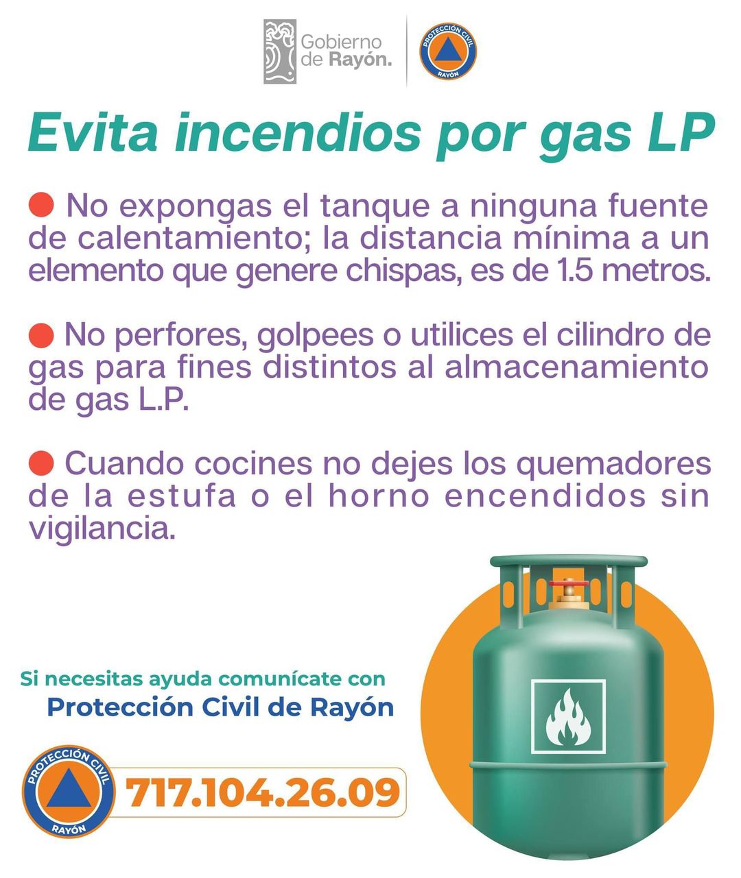 Evita incendios por gas Lp