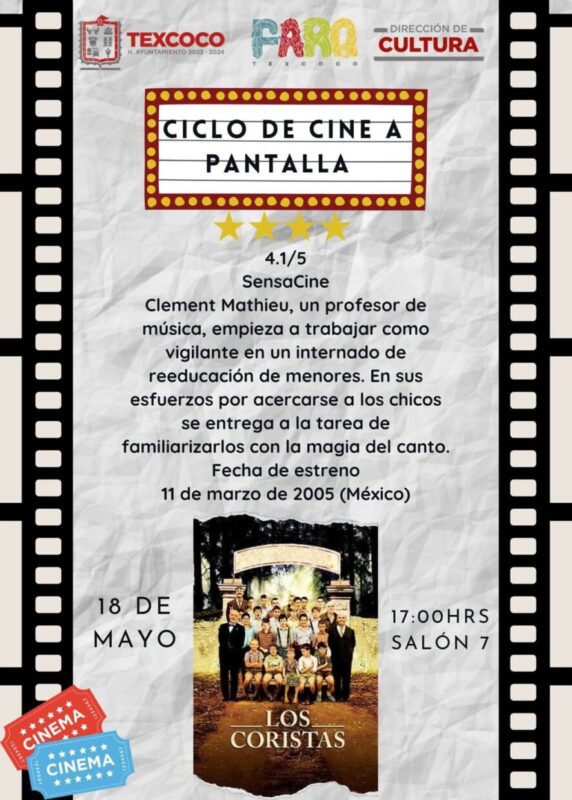 FARO Texcoco Oficial te espera este sábado 18 de mayo con su Ciclo de Cine a Pan