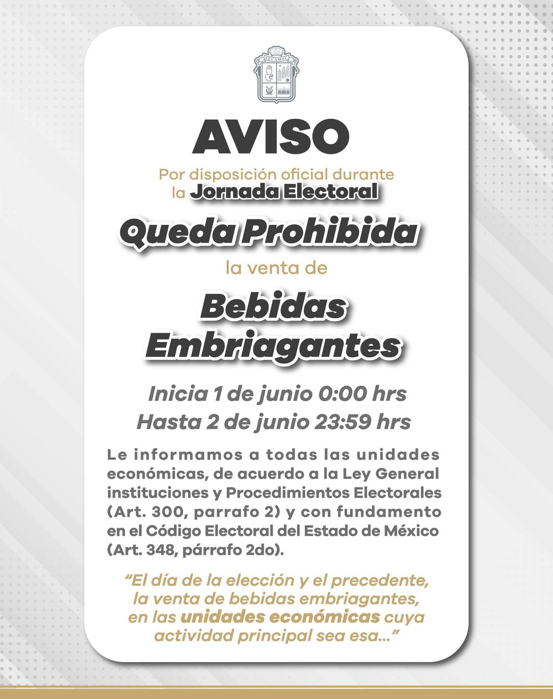 Informacion importante por disposicion oficial a partir del 1ero de