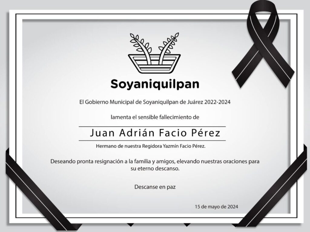 Lamentamos el sensible fallecimiento de Juan Adrián Facio Pérez, hermano de nues