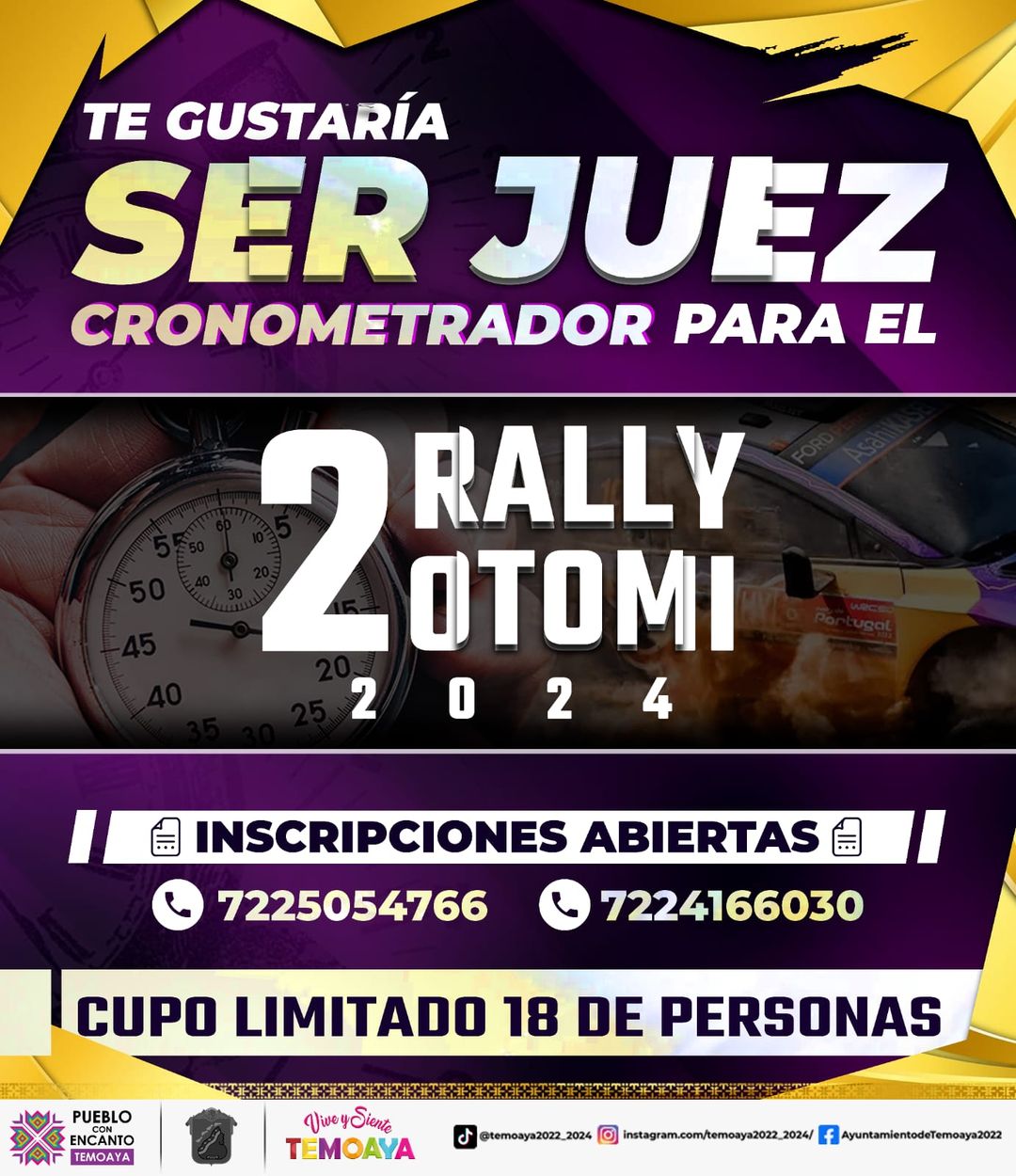 Participa como Juez Cronometrador para el 2o Rally Otomi