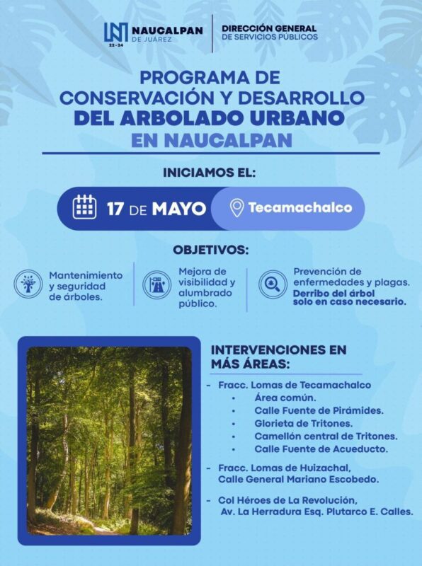Programa de Conservación y Desarrollo del Árbol Urbano en Naucalpan.