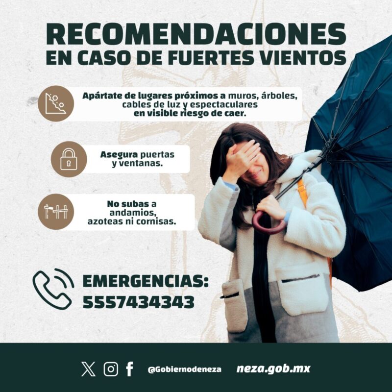 Recomendaciones en caso de fuertes vientos