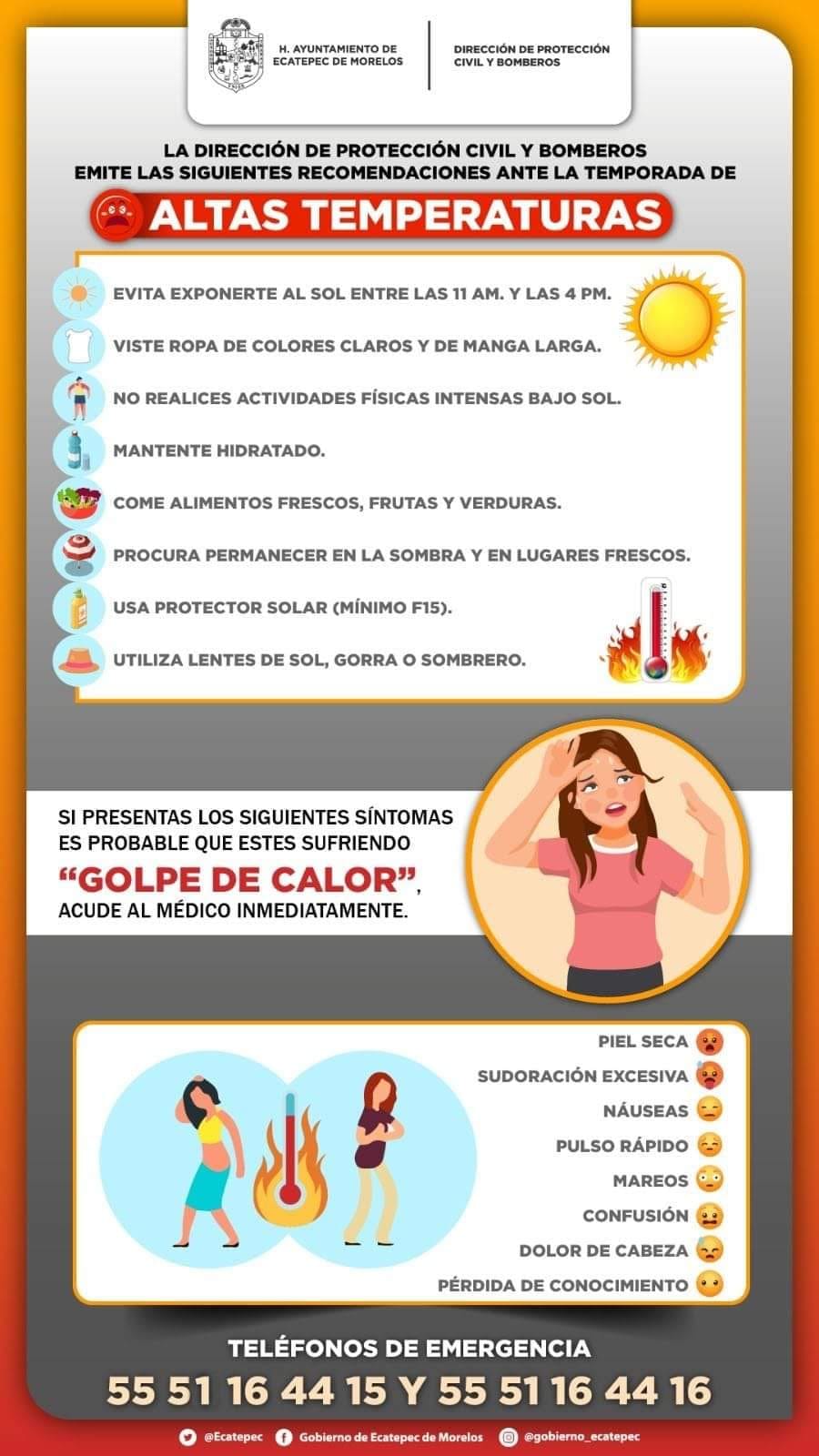 Recuerda cuidarte durante la temporada de altas temperaturas y seguir