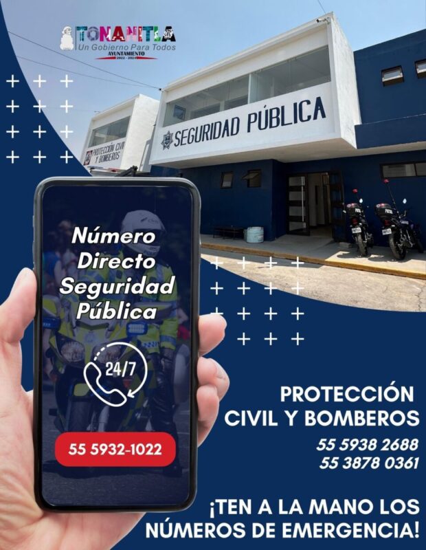 Te compartimos los números oficiales de Seguridad Publica y de Protección Civil