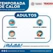 May be an image of 2 people and text that says 'TEMPORADA DE CALOR SÍNTOMAS DE DESHIDRATACIÓN TEXCODD2022 2024 ИECOcm. DICA TEXCOCO .AYUNTAMIENTO 2022 H.AYUNTAMIENTO2022202 2024 ADULTOS AGOTAMIENTO DOLOR DE CΑΒEΖA BOCA SECA SOMNOLENCIA ¡tidratate! Constantemente y evita exponerte al so sol la s 1y y as 16 hrs Ayuntamiento de Texcoco www.texocoedomex.gob.mx'