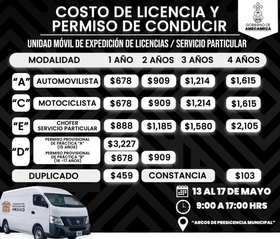 #TrámiteDeLicencias I Del 13 al 17 de mayo la “Unidad de Expedición de Licencia