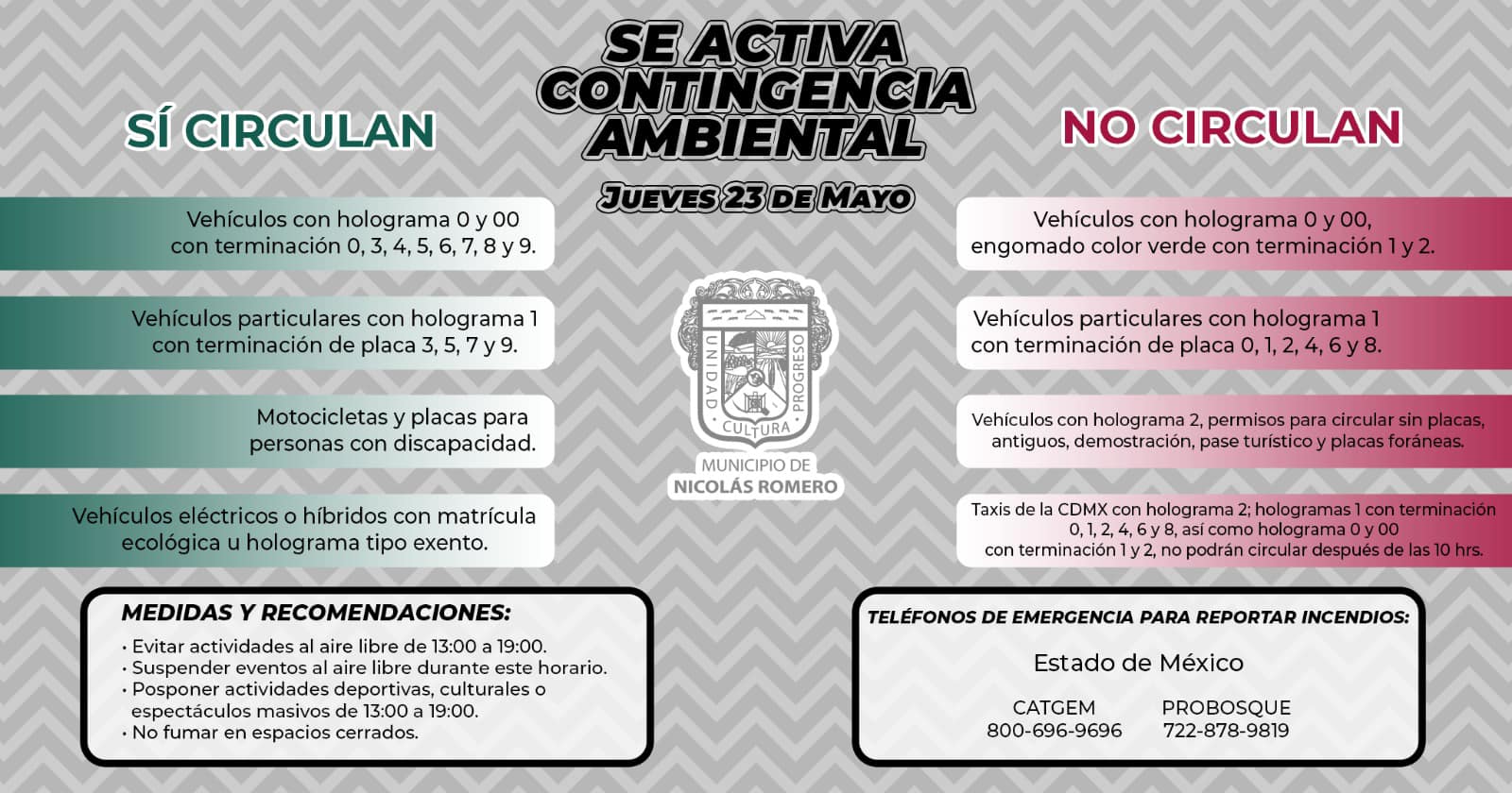 ¡Alerta Manana 23 de Mayo entra en vigor contingencia ambiental