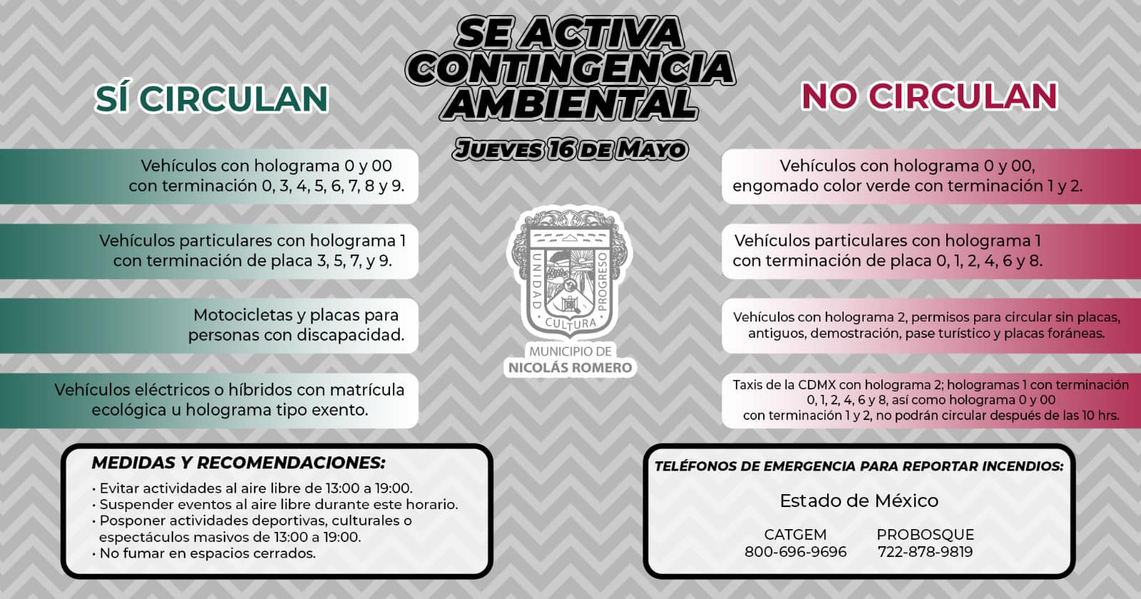 ¡Aviso Contingencia Ambiental hoy 16 de mayo Toma medidas para