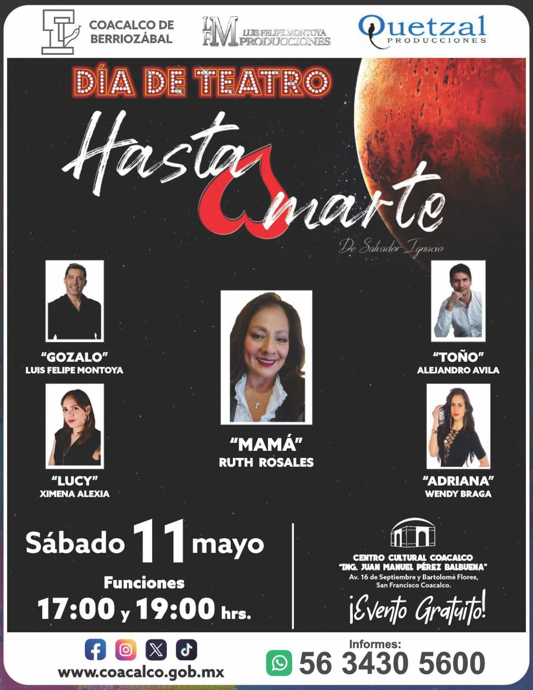 ¡Sabado de teatro Te esperamos hoy en el Centro Cultural