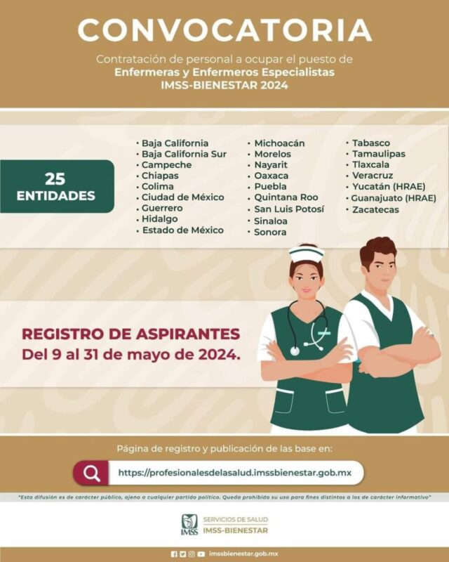 ¡Unete al equipo de IMSS Bienestar Si eres enfermero o scaled