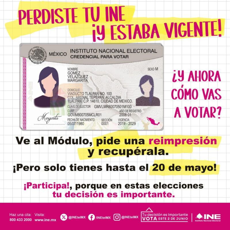 ¿Perdiste tu INE? Aún tienes tiempo de tramitar la reposición de tu identificac