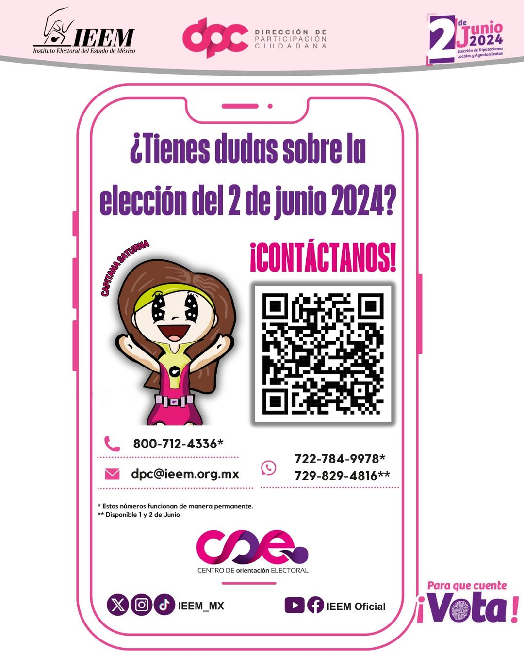 Contactanos si tienes alguna duda sobre la eleccion del 2