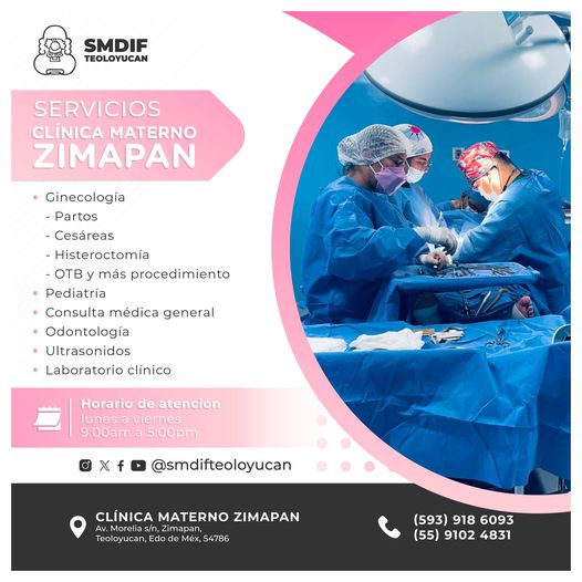 Servicios Clinica Materno DIF Zimapan 593 918 6093