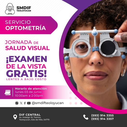 𝗦𝗲𝗿𝘃𝗶𝗰𝗶𝗼: Optometría 03 de junio