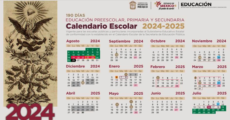 Calendario Escolar Edomex 2024-2025