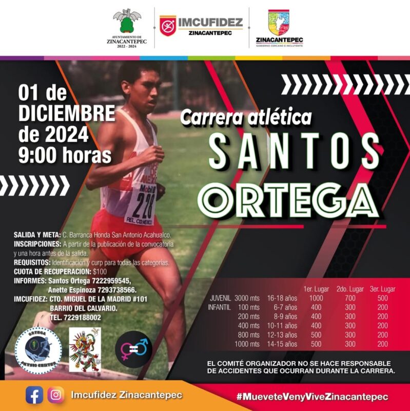 ¡Este 01 de diciembre vamos a correr con #santosortega!