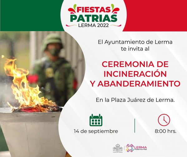 1663008017 Acompananos a presenciar la Ceremonia de Incineracion y Abanderamiento este