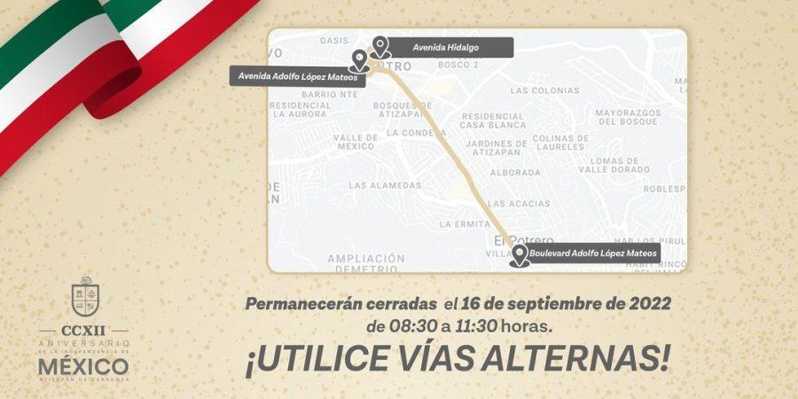 1663016802 Atencion AtizapanDeZaragoza tomen precauciones Debido al desfile conmemorativo