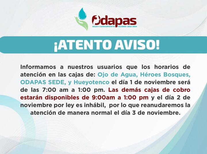 1667306088 Informacion con respecto a los horarios de cajas de cobro