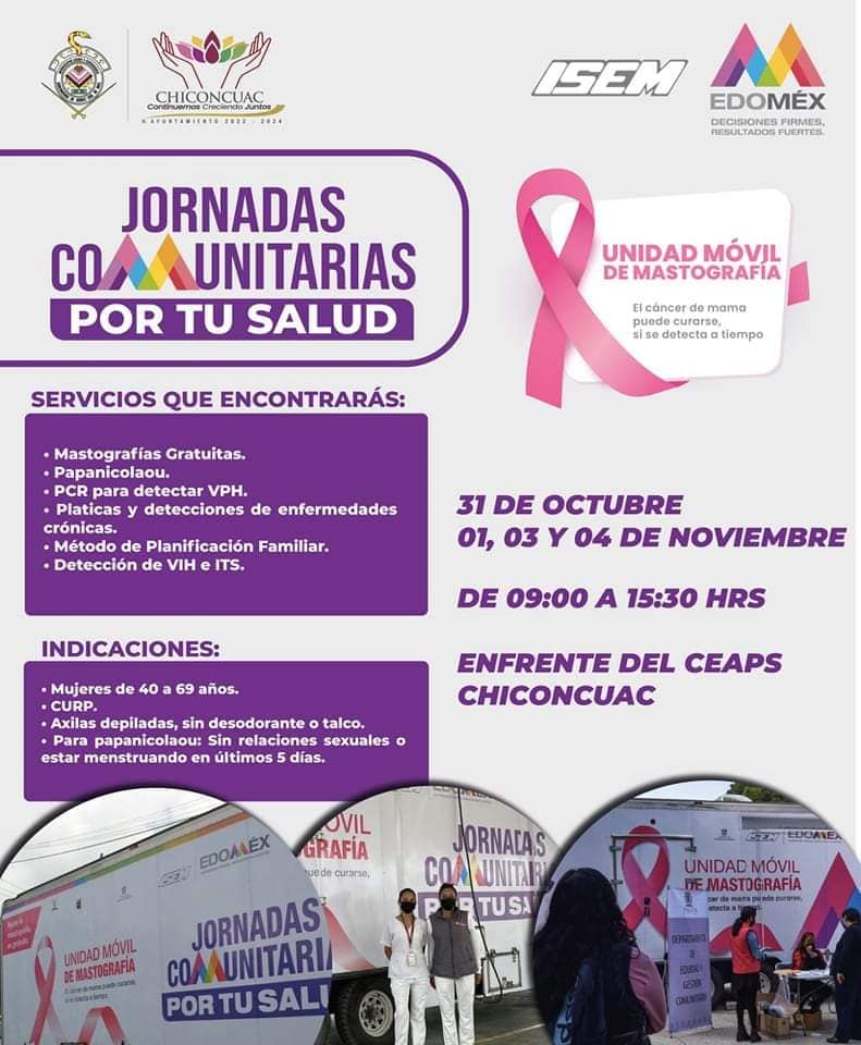 1667489435 Asiste a la Jornada de Salud para Mujeres los dias