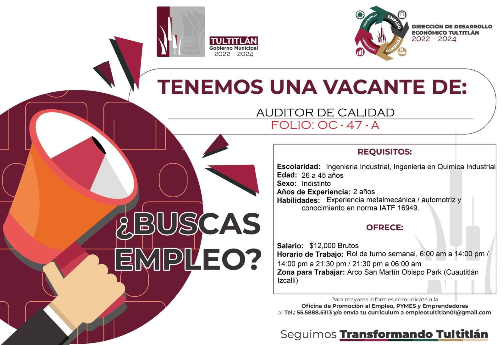 1667652343 481 Buen dia el Servicio Municipal de Empleo de Tultitlan 2022 2024