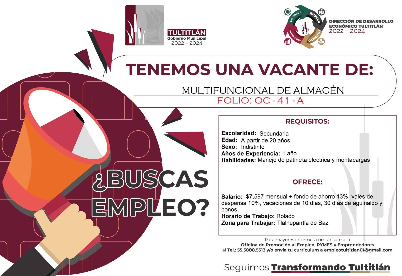 1667652343 953 Buen dia el Servicio Municipal de Empleo de Tultitlan 2022 2024