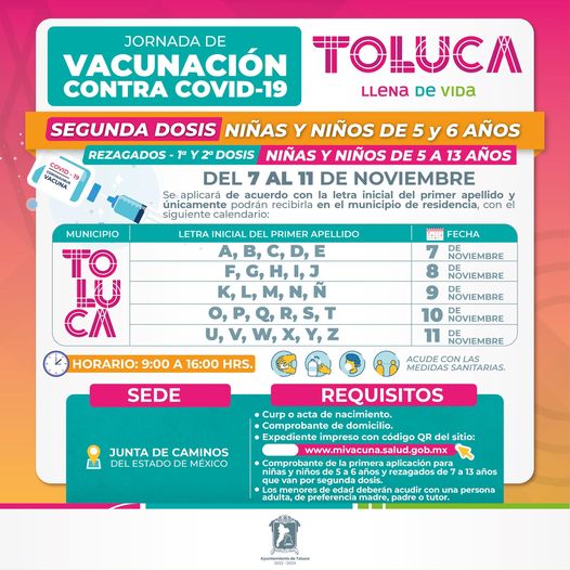 1667751880 TolucaSeCuida Del 7 al 11 de noviembre comienza la