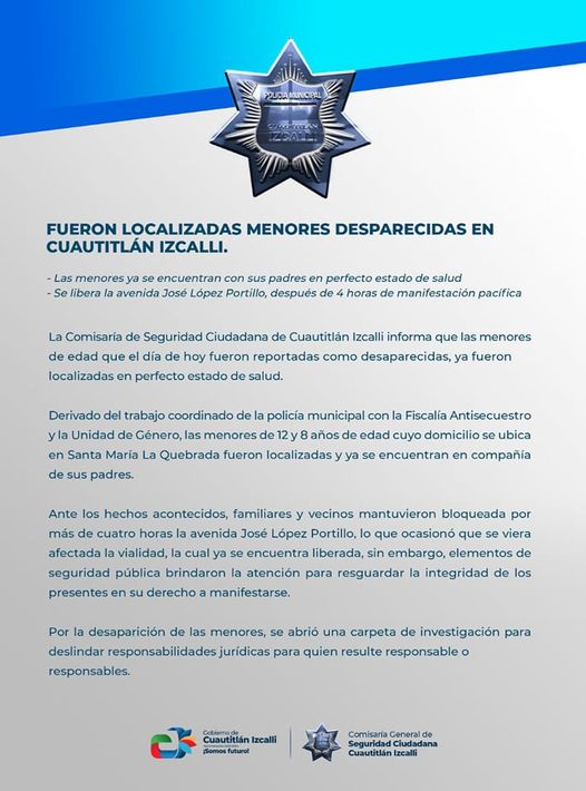 1667770290 Tras el reporte de desaparicion de dos menores presentado esta